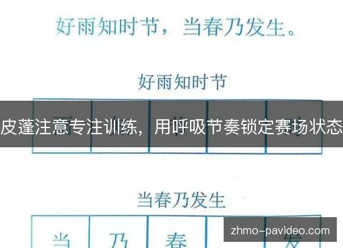 皮蓬注意专注训练，用呼吸节奏锁定赛场状态